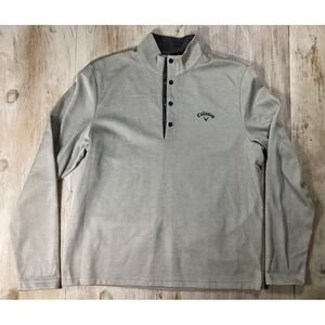Callaway Light Grey 1/4 Zip Long Sleeve Pullover Men's Small